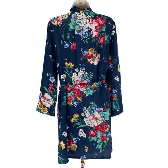 Johnny Was Evelyn Silk Sleep Robe Floral Print Cozy Size XS - Picture 7 of 11
